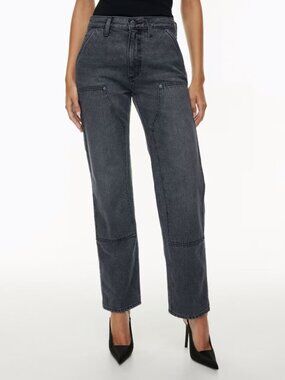 Aritzia Denim Forum The Carpenter Lo-Rise Loose Jeans Black Ozone Sz 28